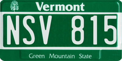 VT license plate NSV815