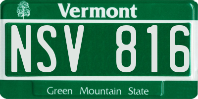 VT license plate NSV816