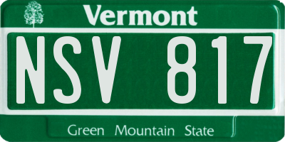 VT license plate NSV817