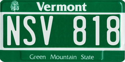VT license plate NSV818