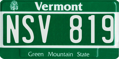 VT license plate NSV819