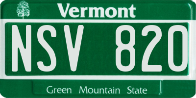 VT license plate NSV820