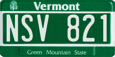 VT license plate NSV821