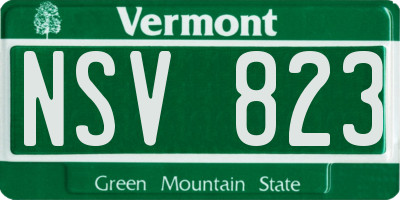 VT license plate NSV823
