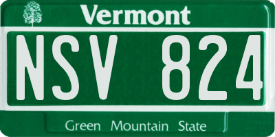 VT license plate NSV824