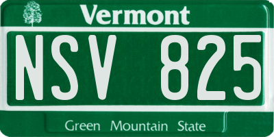 VT license plate NSV825