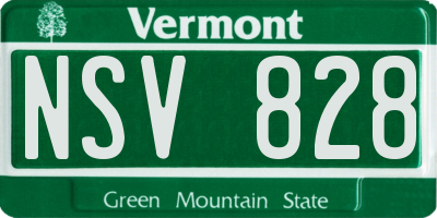 VT license plate NSV828