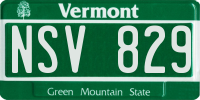 VT license plate NSV829