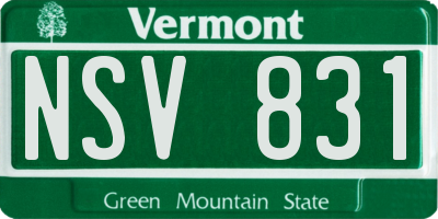 VT license plate NSV831