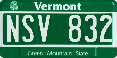 VT license plate NSV832