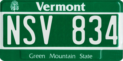 VT license plate NSV834