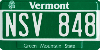 VT license plate NSV848