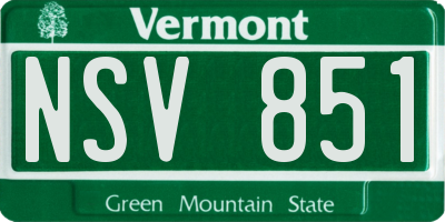 VT license plate NSV851