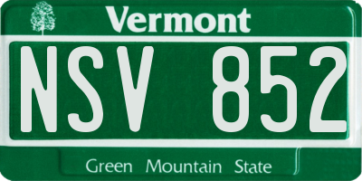 VT license plate NSV852