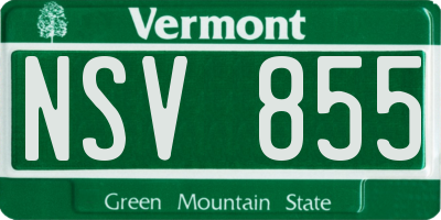 VT license plate NSV855