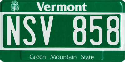 VT license plate NSV858
