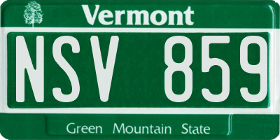 VT license plate NSV859