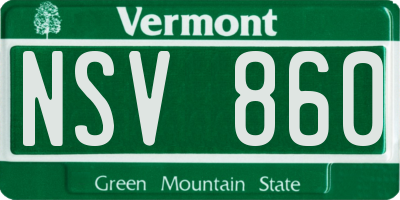 VT license plate NSV860