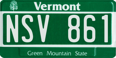 VT license plate NSV861