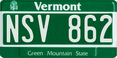 VT license plate NSV862