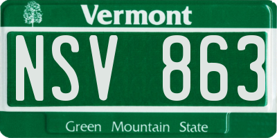 VT license plate NSV863