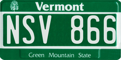VT license plate NSV866