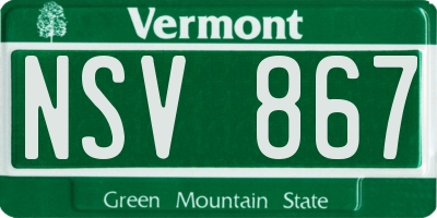 VT license plate NSV867
