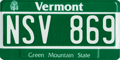VT license plate NSV869