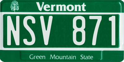 VT license plate NSV871