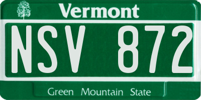 VT license plate NSV872