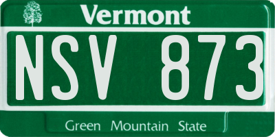 VT license plate NSV873