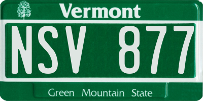 VT license plate NSV877