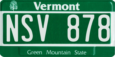 VT license plate NSV878