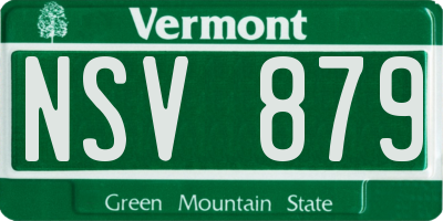 VT license plate NSV879