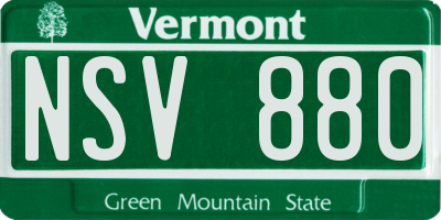 VT license plate NSV880