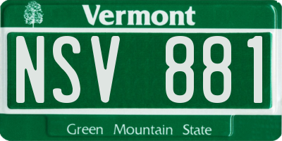 VT license plate NSV881