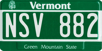 VT license plate NSV882