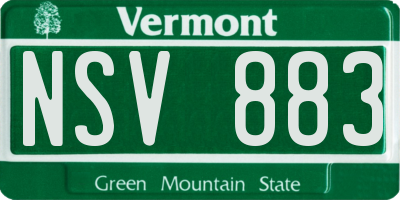 VT license plate NSV883