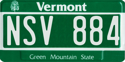 VT license plate NSV884