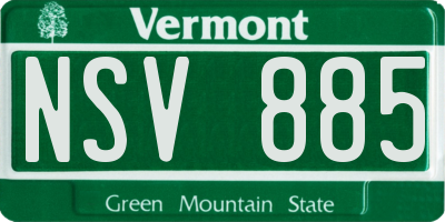 VT license plate NSV885