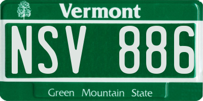 VT license plate NSV886