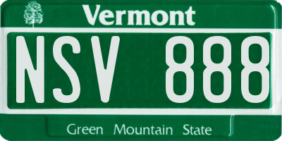 VT license plate NSV888