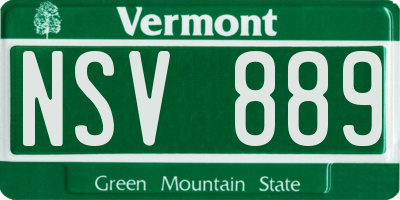 VT license plate NSV889