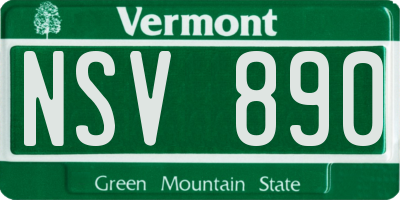 VT license plate NSV890