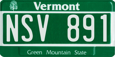 VT license plate NSV891