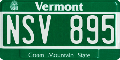 VT license plate NSV895