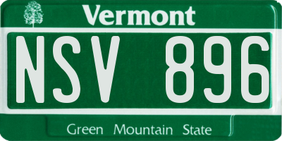 VT license plate NSV896
