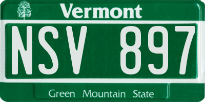 VT license plate NSV897