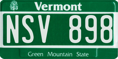 VT license plate NSV898