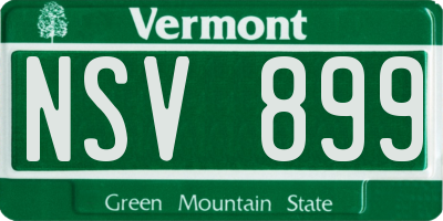 VT license plate NSV899